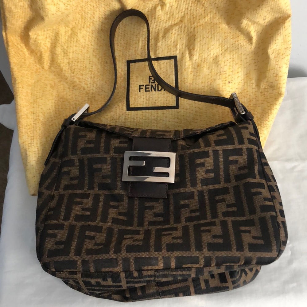 💥FENDI💥vintage tote bag-classic brown FF fabric
